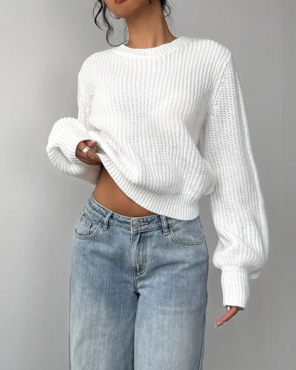 Suéter Holgado Clásico de Punto para Mujer