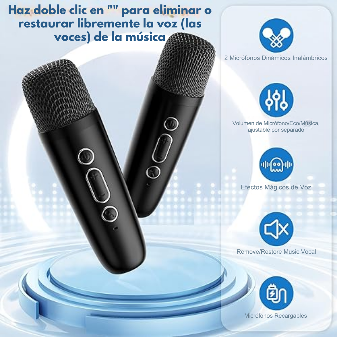 Sistema de Karaoke Portátil Inalámbrico con Altavoz Bluetooth®
