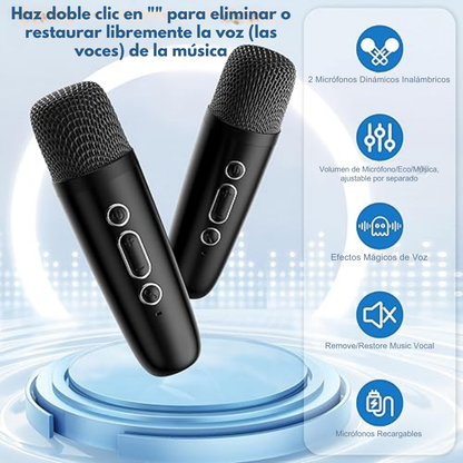 Sistema de Karaoke Portátil Inalámbrico con Altavoz Bluetooth®