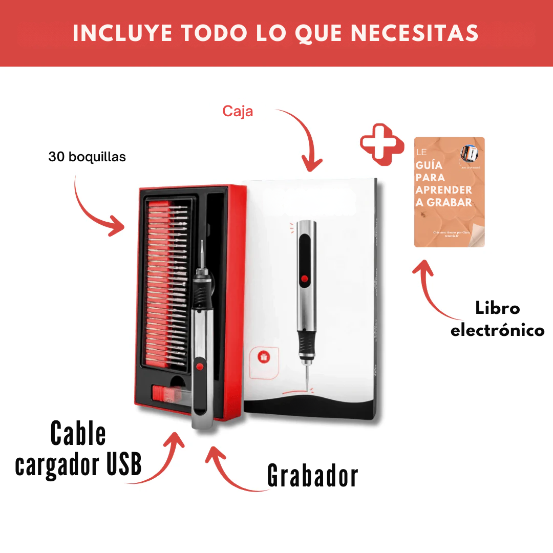 Mini-Taladro Grabador Eléctrico de Precisión Recargable