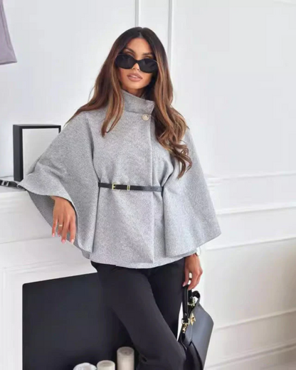 Abrigo elegante con cinturón para mujer