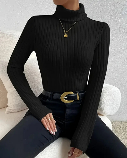 Sueter de cuello alto y manga larga para mujer