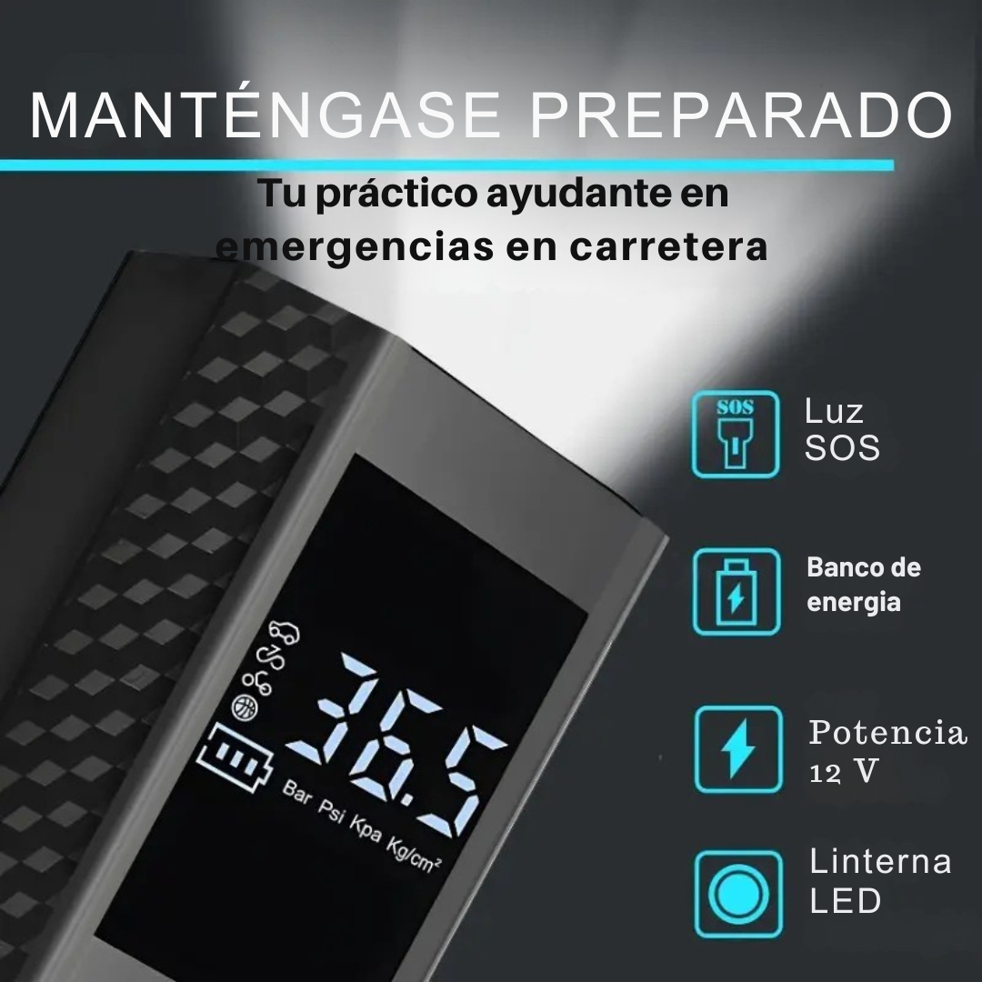Inflador portátil inteligente - Presión precisa en un instante