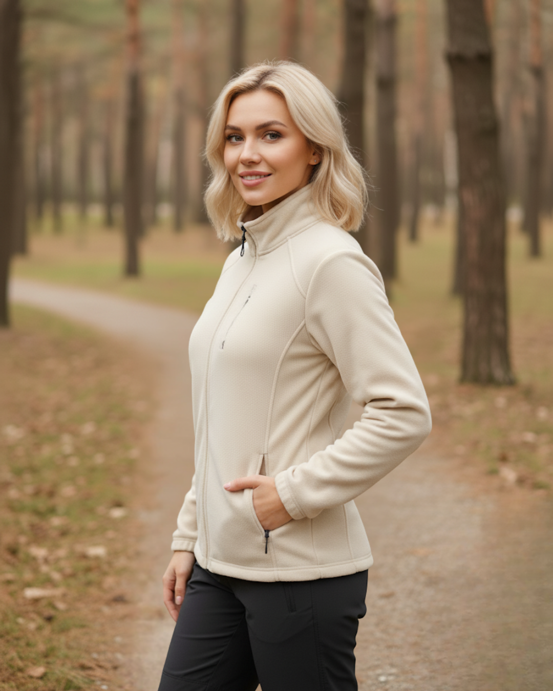 Chaqueta de cuello alto para mujer