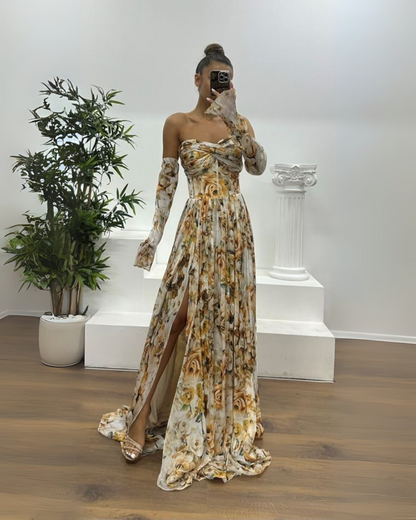 Vestido largo elgante con estampado sutil®