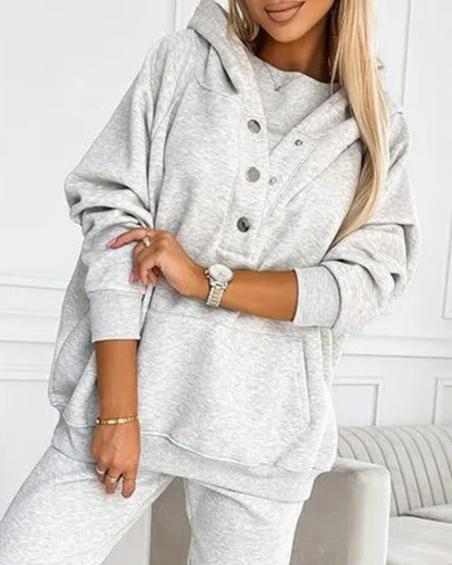 Sudadera deportiva informal con capucha para mujer