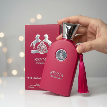 Perfume reyna con esencia elegante de 100 ml.