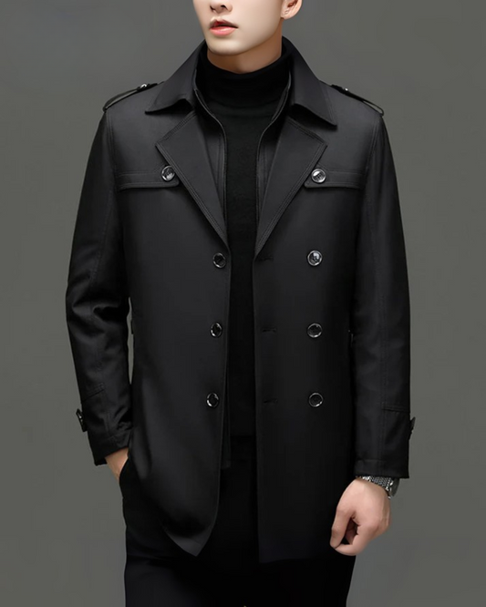 Chaqueta Clásica de Longitud Media con Forro Desmontable para Hombre