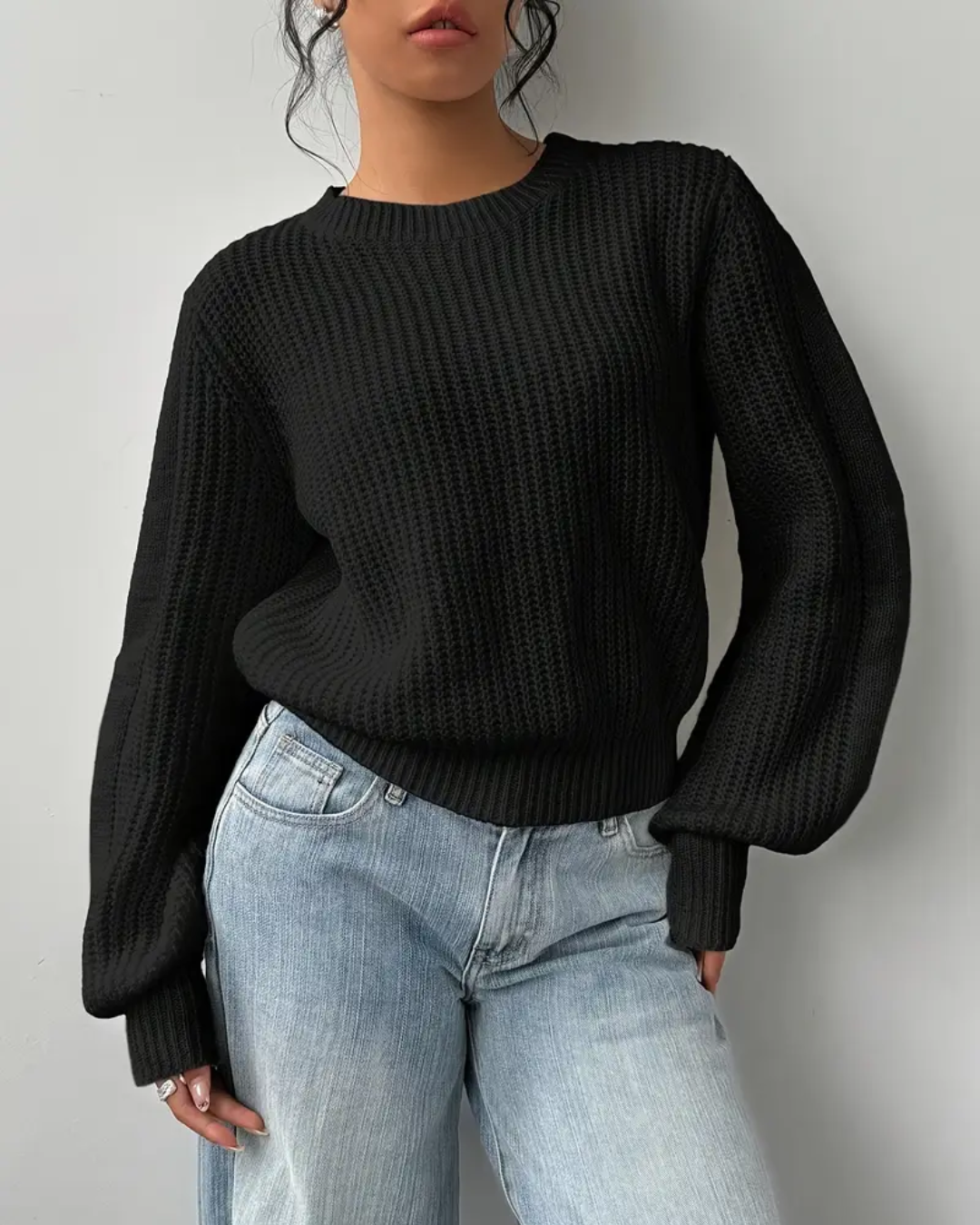 Suéter Holgado Clásico de Punto para Mujer