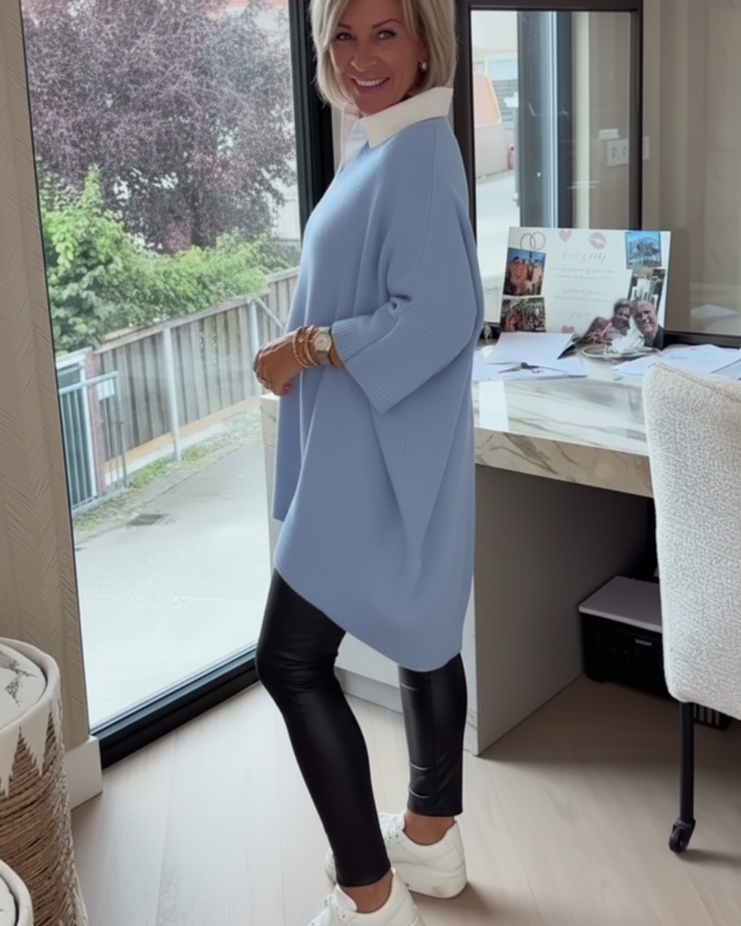 Suéter casual con mangas decoradas y estilo holgado®