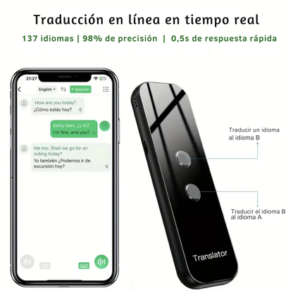 Traductor de Idiomas Portátil ten una Comunicación Instantánea en Viajes y Negocios®
