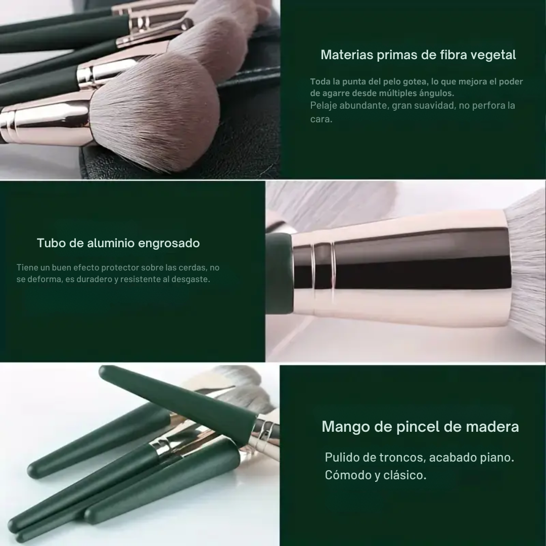 Set de brochas de maquillaje con cerdas de nailon