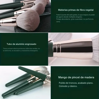 Set de brochas de maquillaje con cerdas de nailon