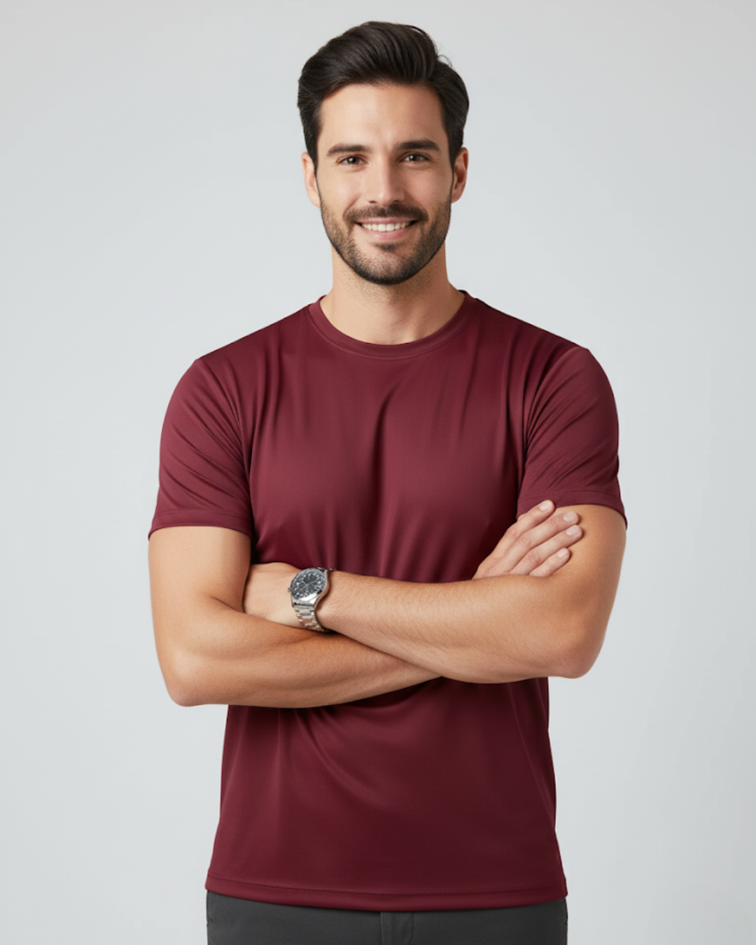 Camiseta de manga corta y cuello redondo para hombre
