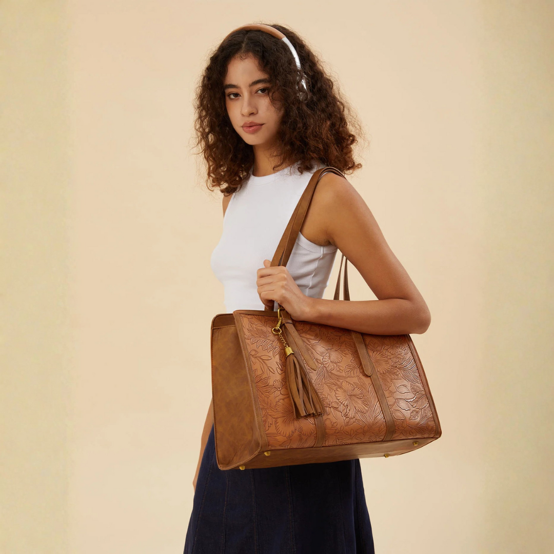 Bolso de Cuero Vintage Elegante para Portátil