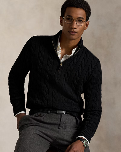 Suéter de Punto de Algodón con Cremallera para Hombre®