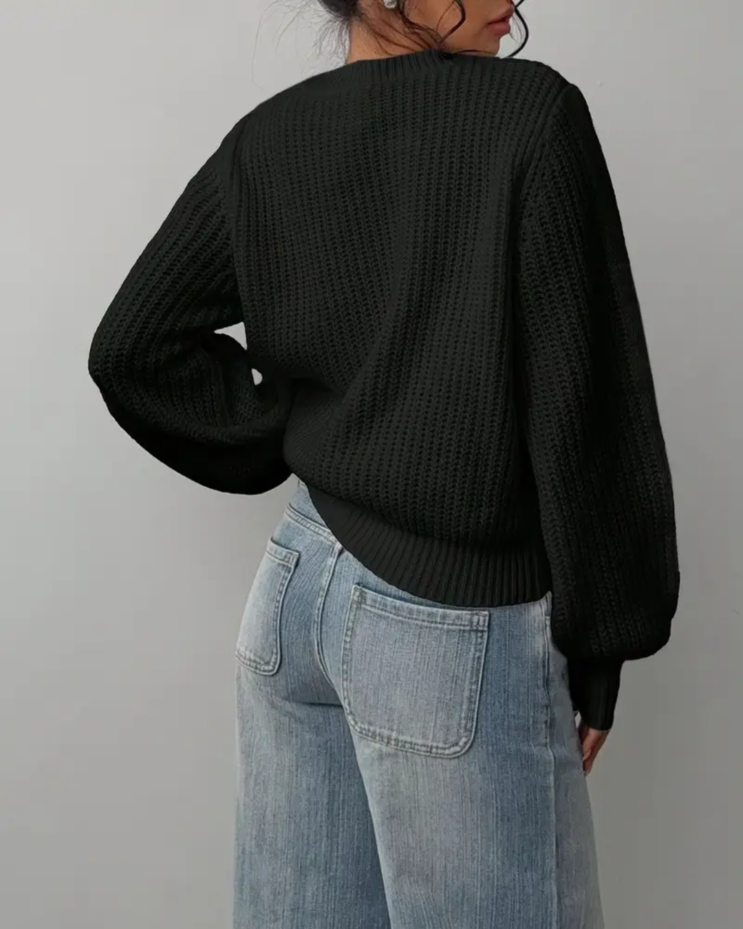 Suéter Holgado Clásico de Punto para Mujer