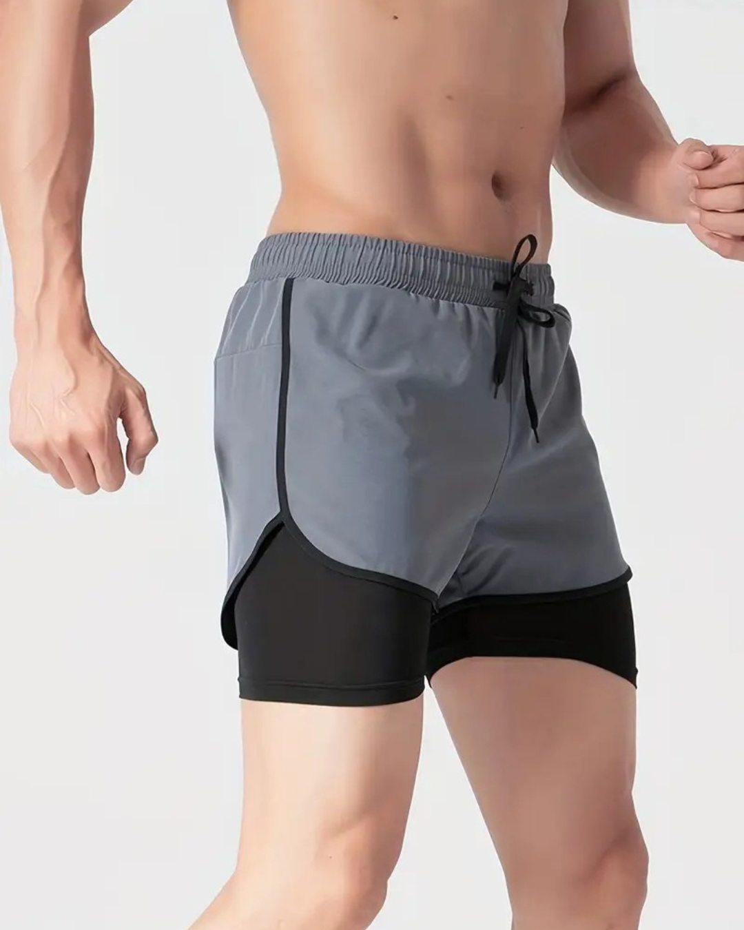 Pantalones cortos con leggings de compresión para hombre