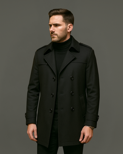 Chaqueta Clásica de Longitud Media con Forro Desmontable para Hombre