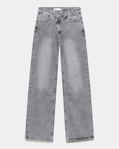 Vaqueros rectos de cintura alta para mujer