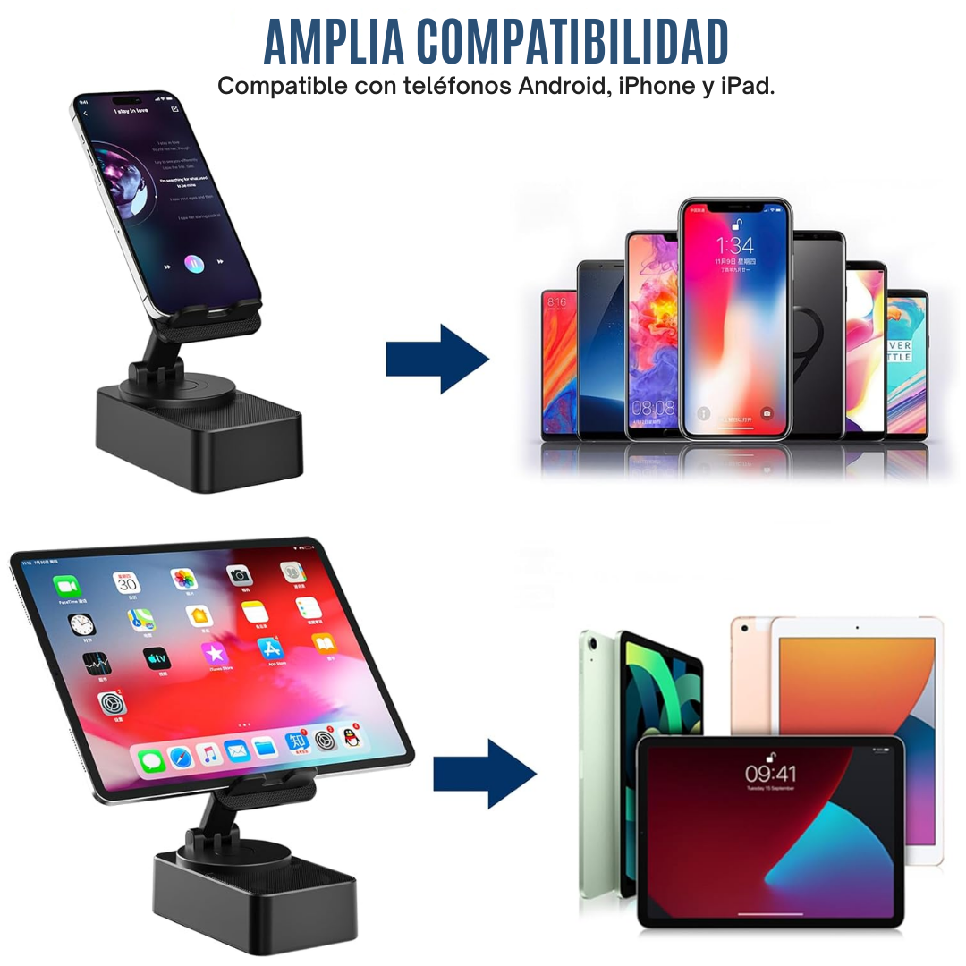 Soporte para Teléfono con Altavoz Bluetooth Inalámbrico®
