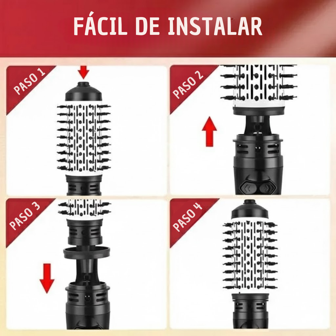 Cepillo Secador y Moldeador de Aire Caliente 3 en 1 Para Mujer