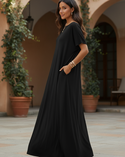 Vestido Holgado de Hombros Caídos Para Mujer