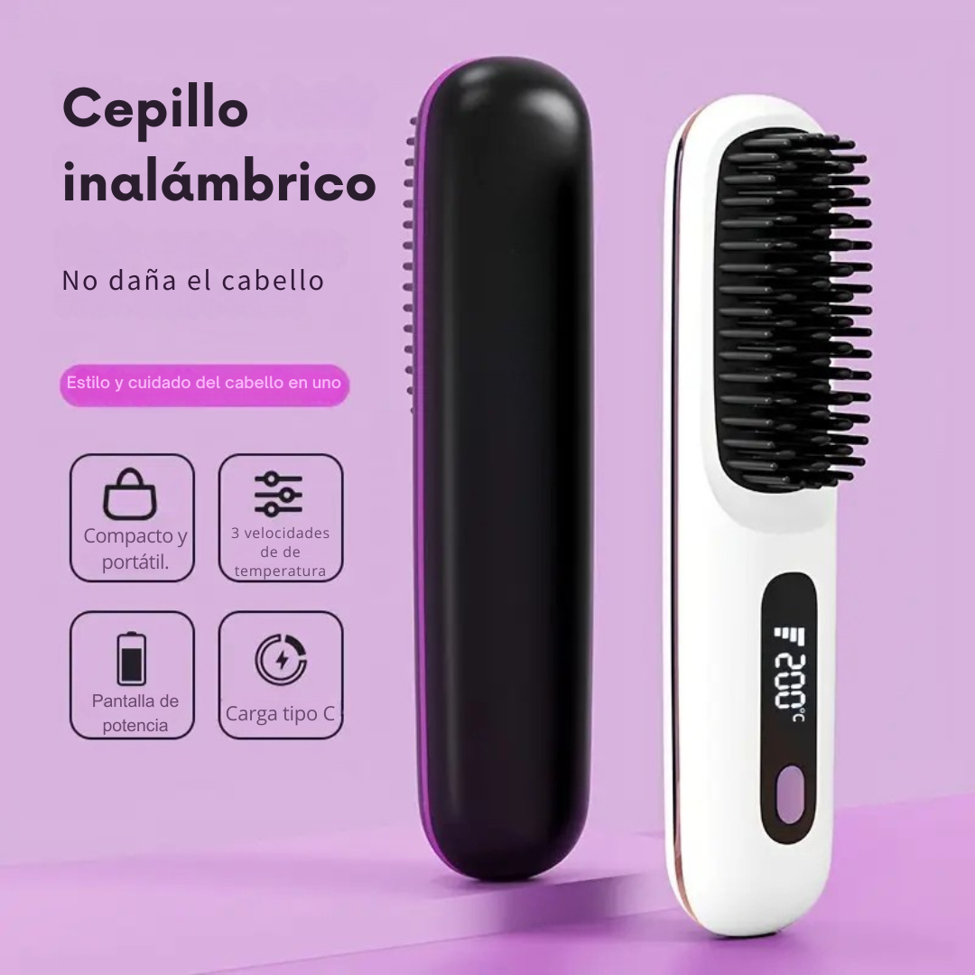 Cepillo inalámbrico con pantalla LCD y calefacción rapida