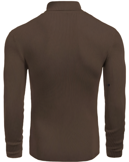 Suéter de Cuello Alto de Punto Acanalado Para Hombre®