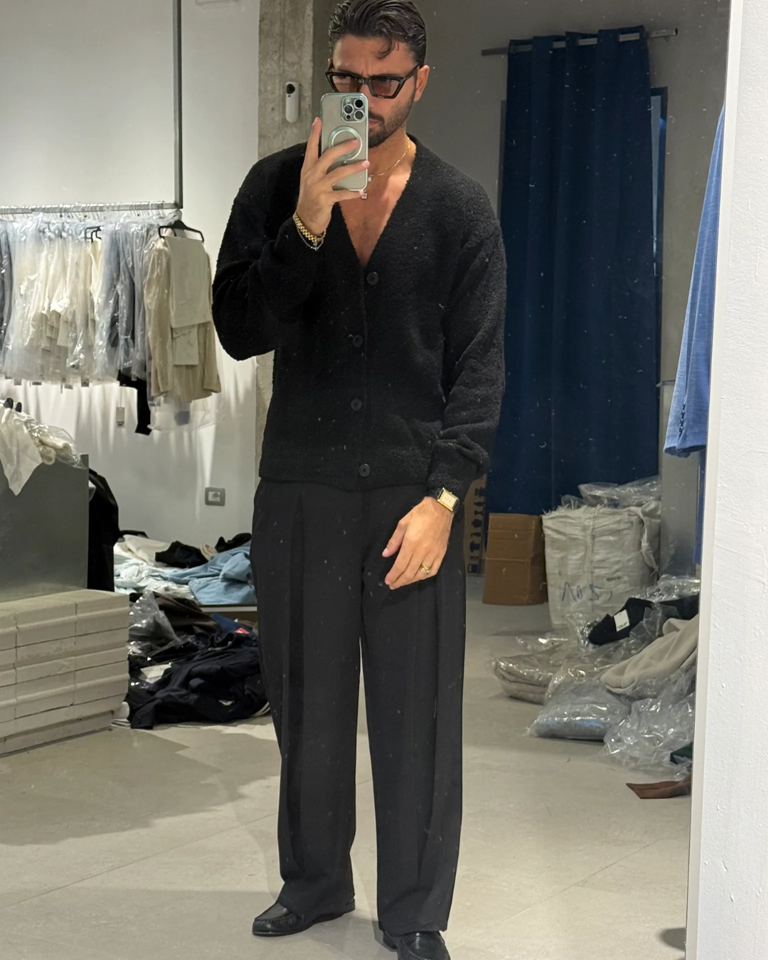 Cárdigan de punto abotonado para hombre