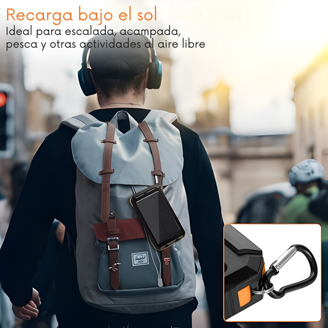 Power Bank Solar de 10.000 mAh resistente al agua y a los golpes
