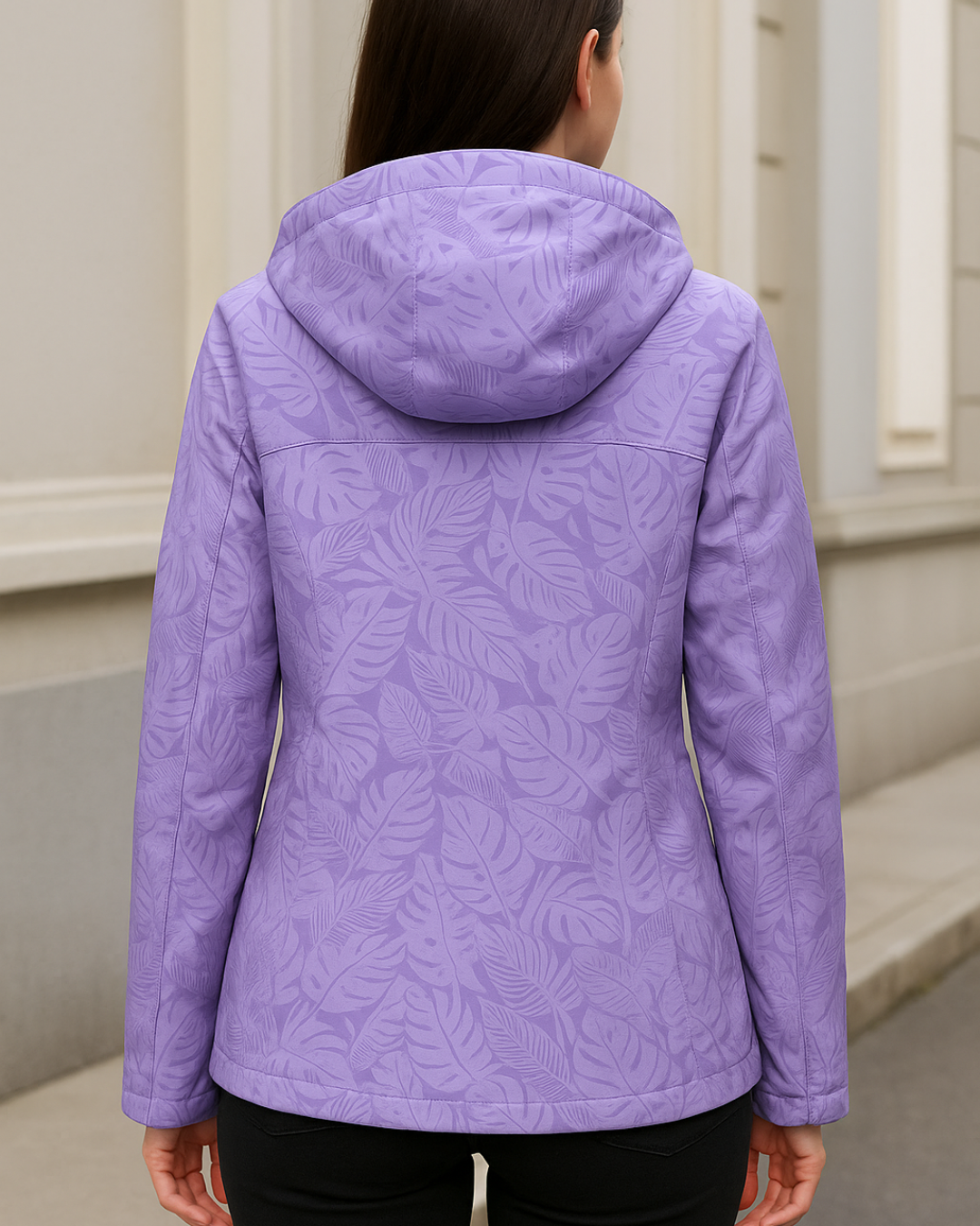 Chaqueta con Capucha Extraíble y Estampado para Mujer