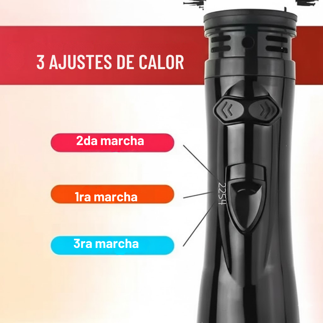 Cepillo Secador y Moldeador de Aire Caliente 3 en 1 Para Mujer