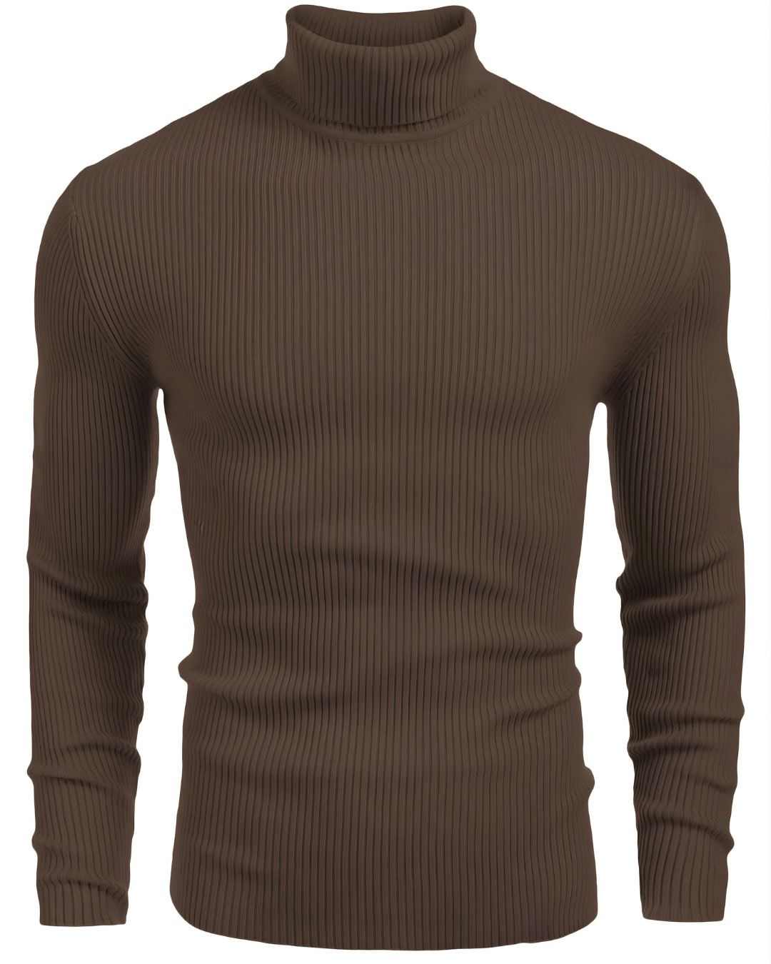 Suéter de Cuello Alto de Punto Acanalado Para Hombre®