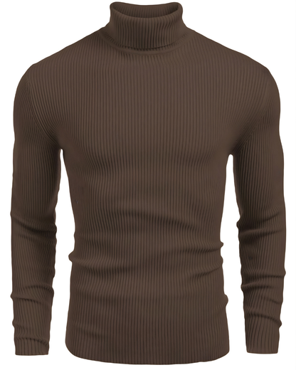 Suéter de Cuello Alto de Punto Acanalado Para Hombre®