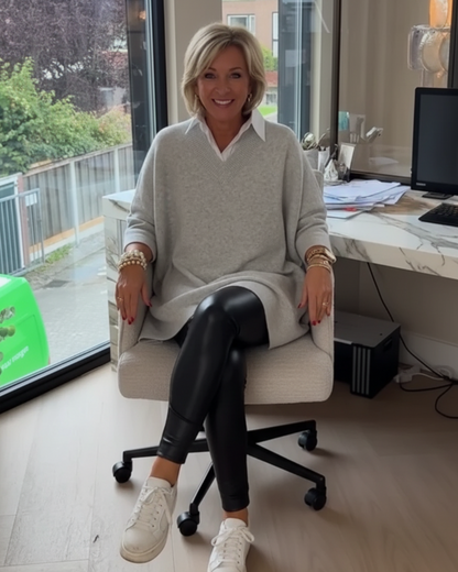 Suéter casual con mangas decoradas y estilo holgado®