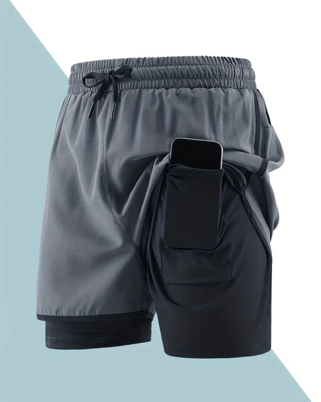 Pantalones cortos con leggings de compresión para hombre