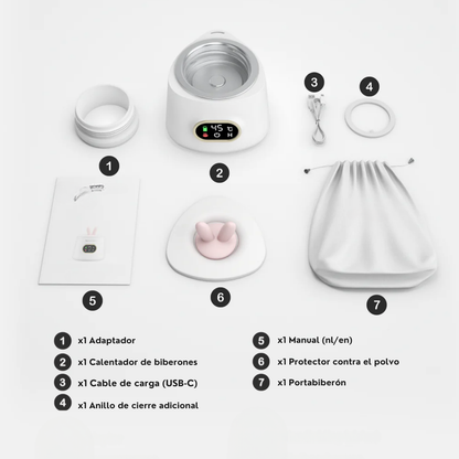 Calentador de Biberones Portátil con Batería Recargable