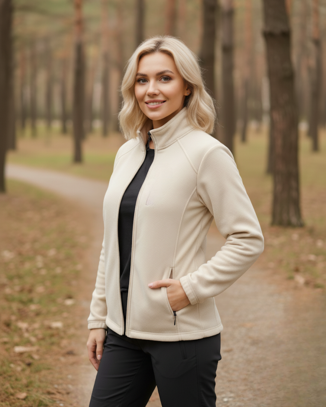 Chaqueta de cuello alto para mujer