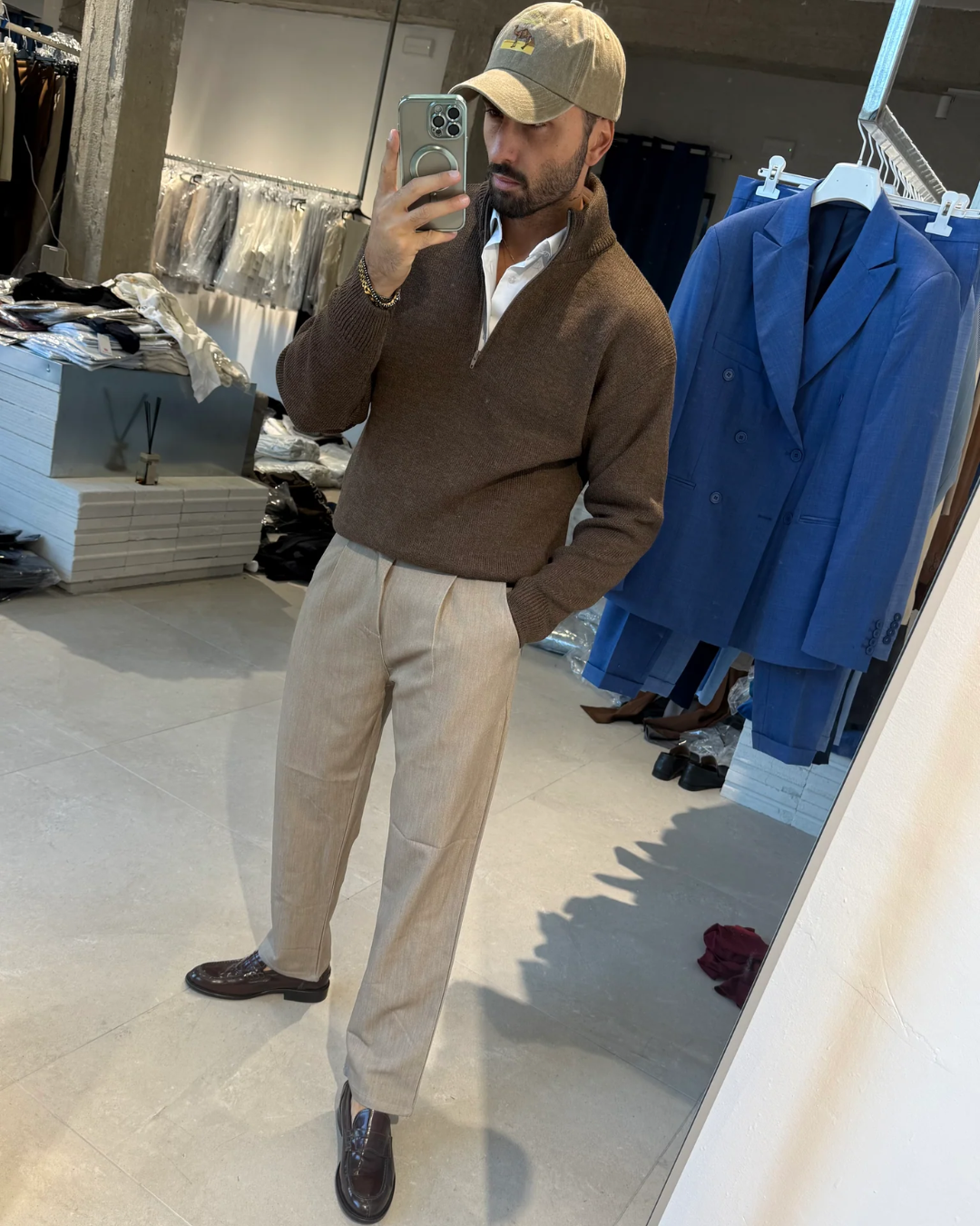 Suéter de punto liso para hombre