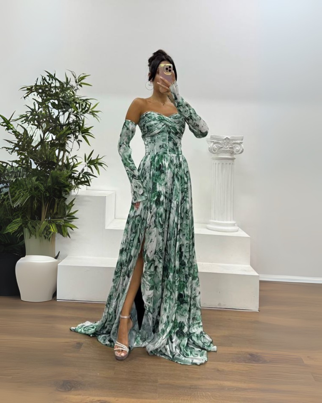 Vestido largo elgante con estampado sutil®