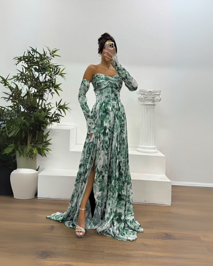 Vestido largo elgante con estampado sutil®