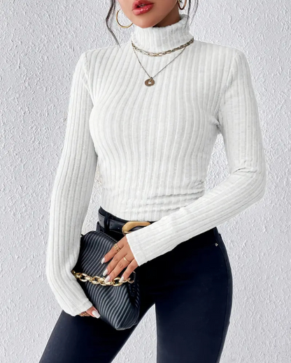 Sueter de cuello alto y manga larga para mujer