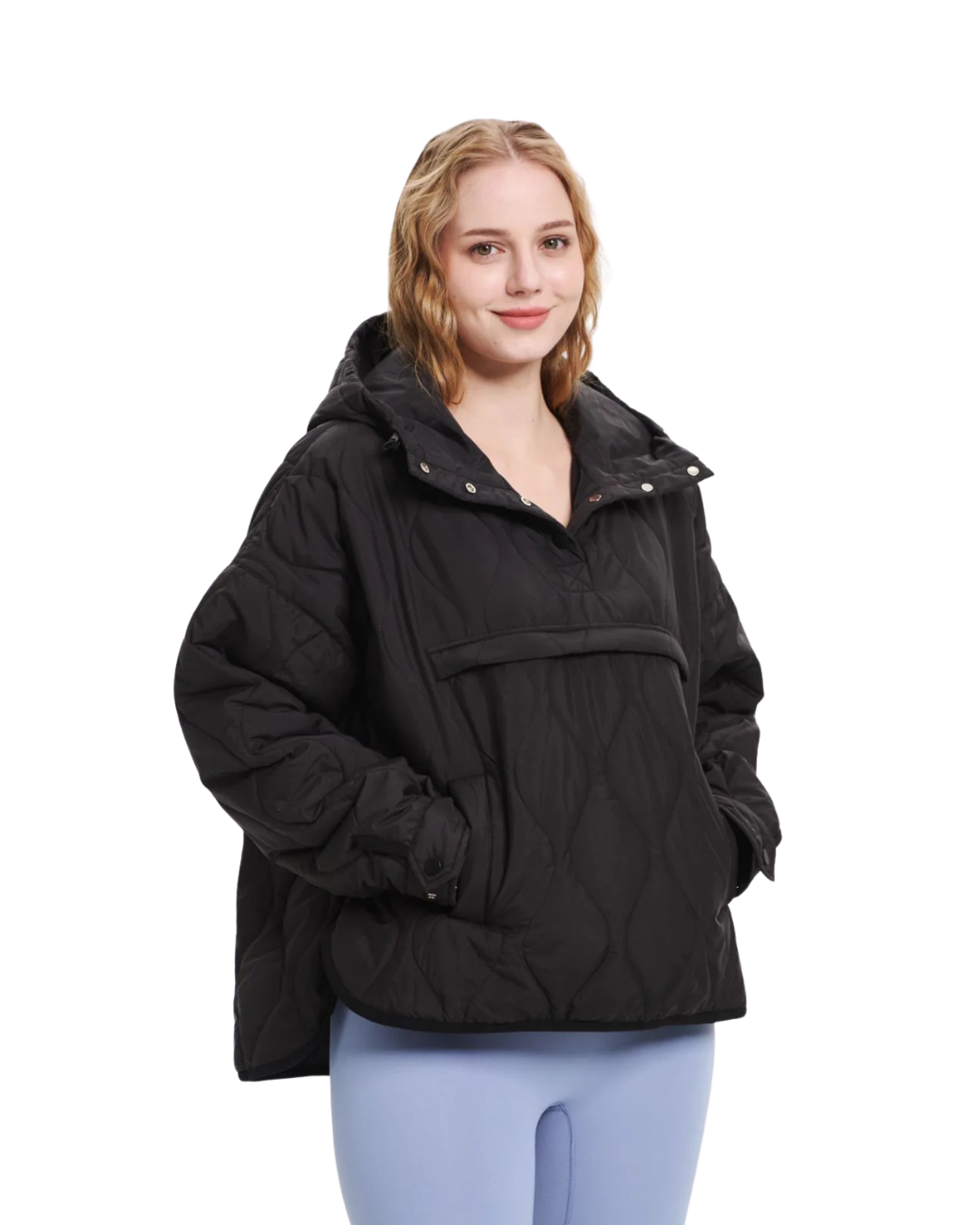 Abrigo con capucha acolchada plegable e impermeable Para Mujer