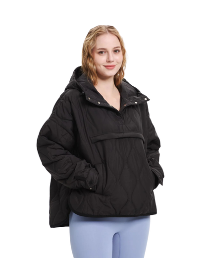 Abrigo con capucha acolchada plegable e impermeable Para Mujer