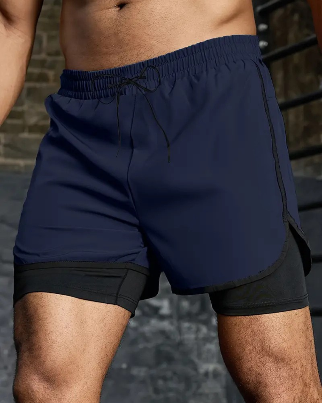 Pantalones cortos con leggings de compresión para hombre