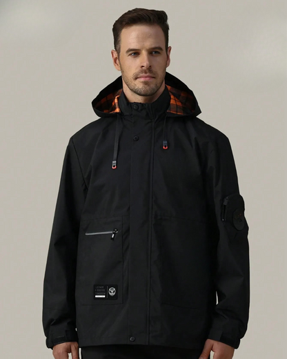 Chaqueta con capucha y cremallera completa para hombre