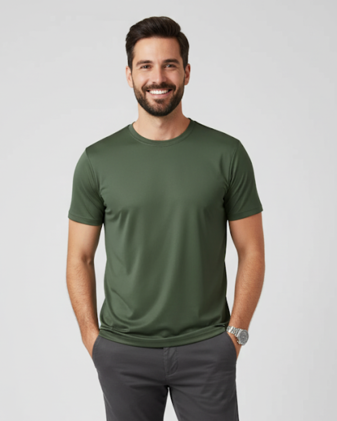 Camiseta de manga corta y cuello redondo para hombre