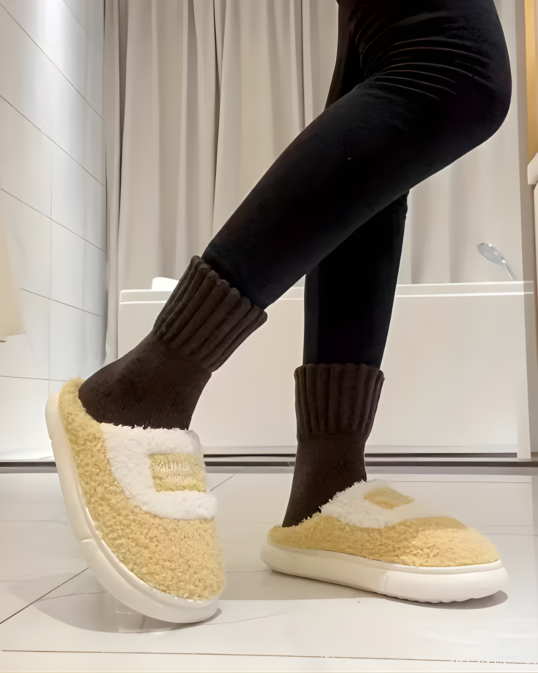 Calcetines de Punto con Forro de Felpa para Máximo Confort