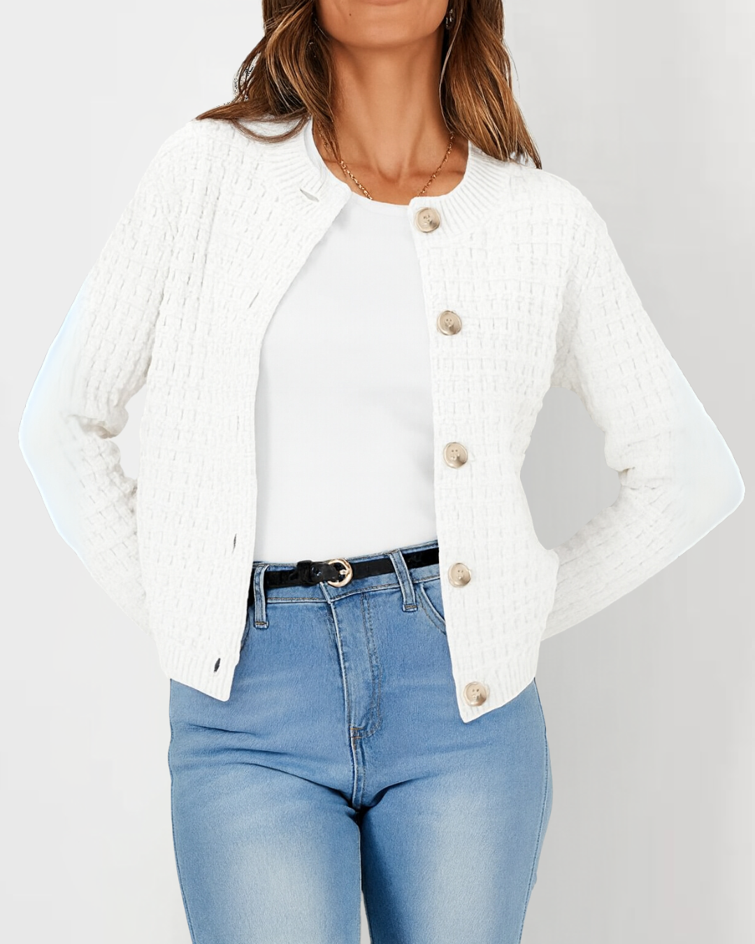 Cardigán de Punto con Botones para Mujer